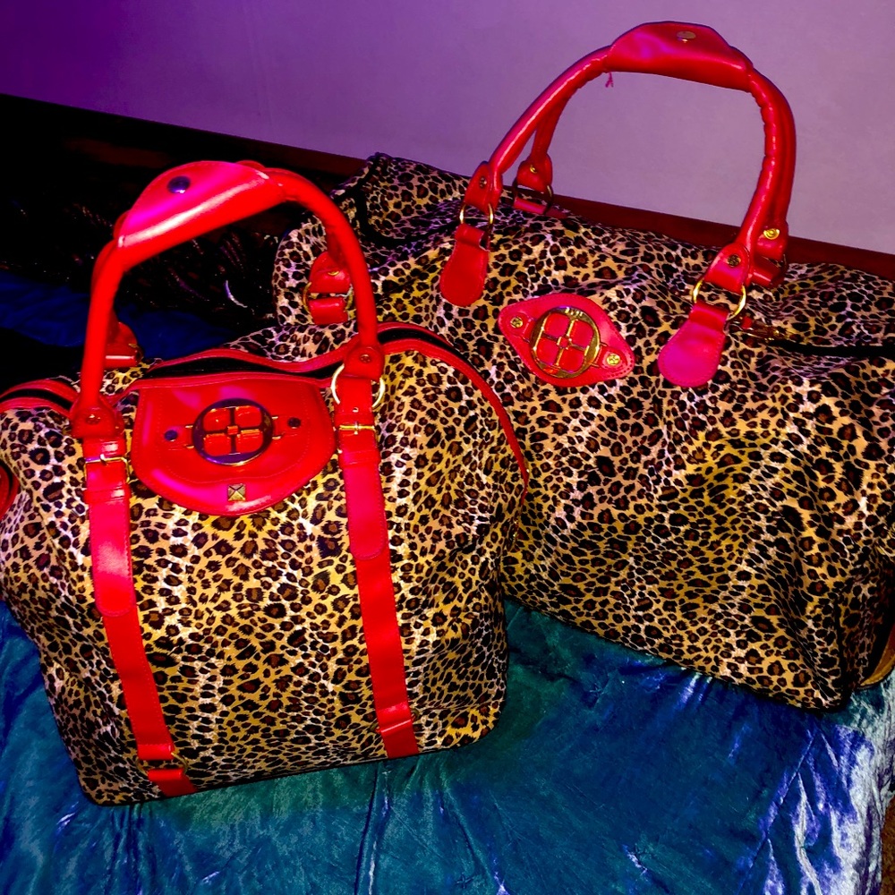 Vintage Iman Leopard Luggage Set